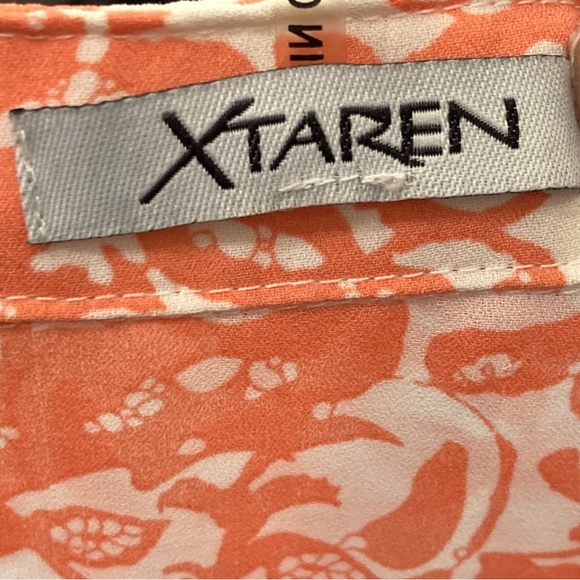 XTaren Cream, Tangerine Parsons Collar Blouse,  Variable Length Sleeves, Size L - Picture 5 of 8